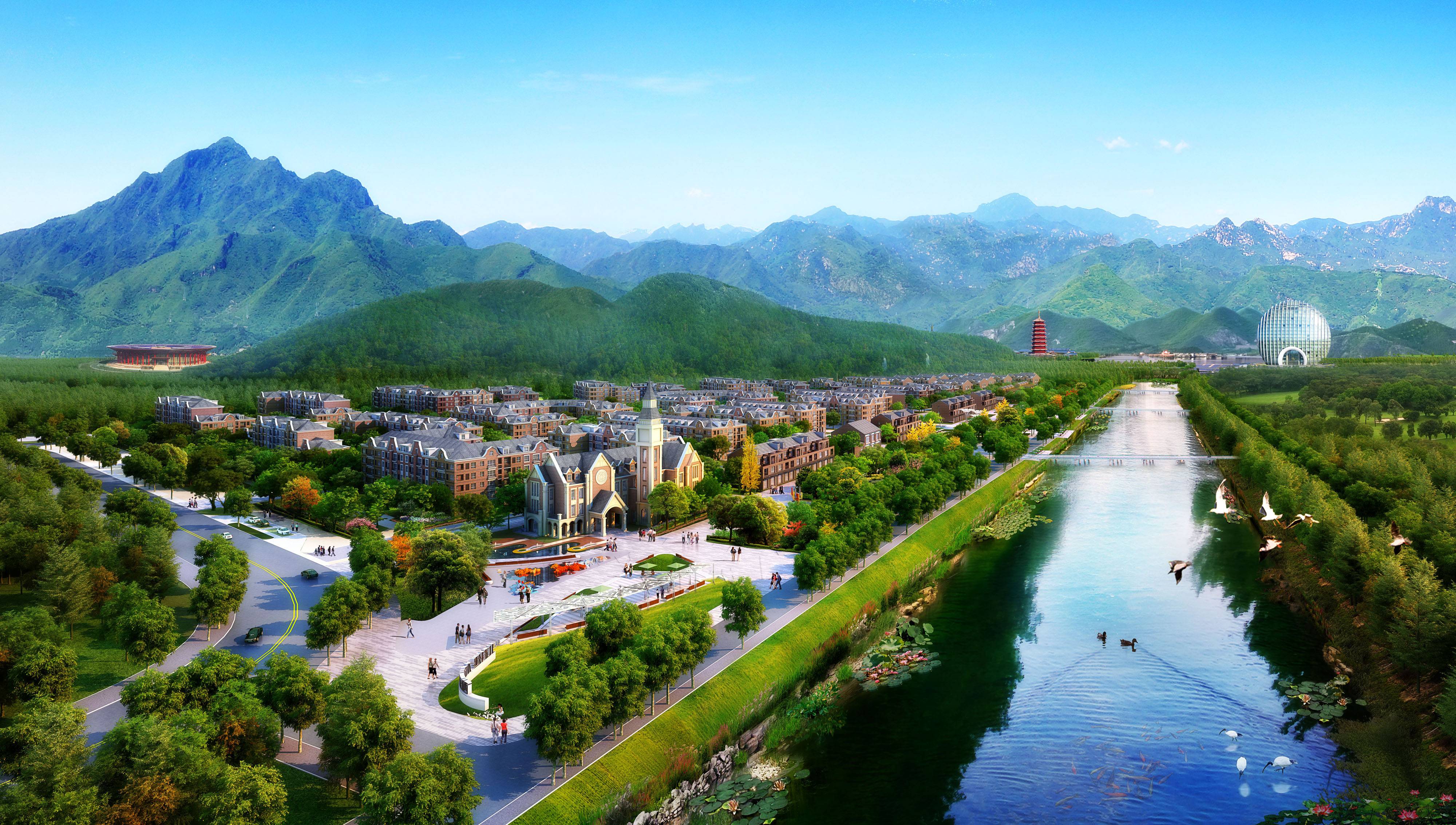 水岸雁栖